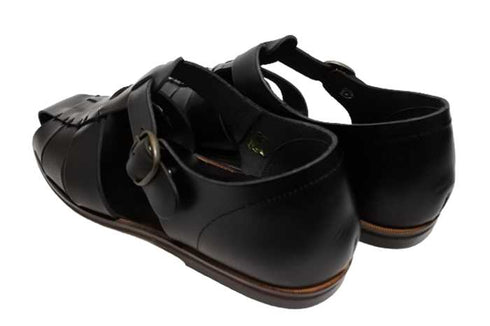 【旅靴屋オリジナル M1425 ブラック】こだわりのメンズ本革グルカサンダル